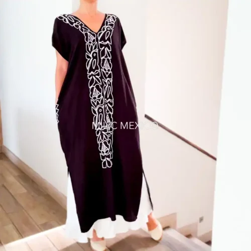 Túnica Jalapa de Díaz negro/blanco - XG