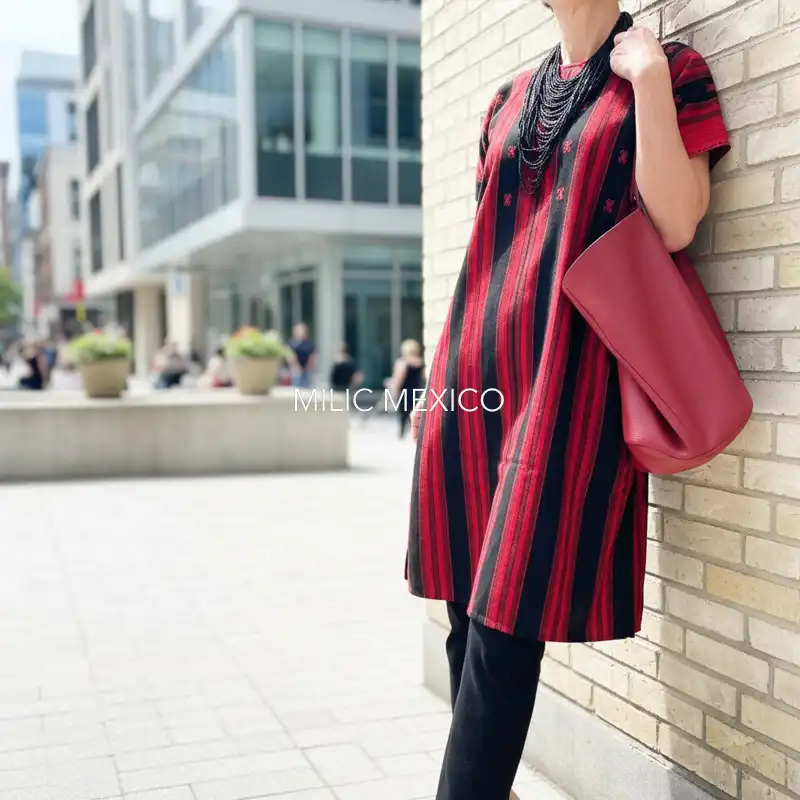 Huipil Pantelhó negro/ojo - XXG