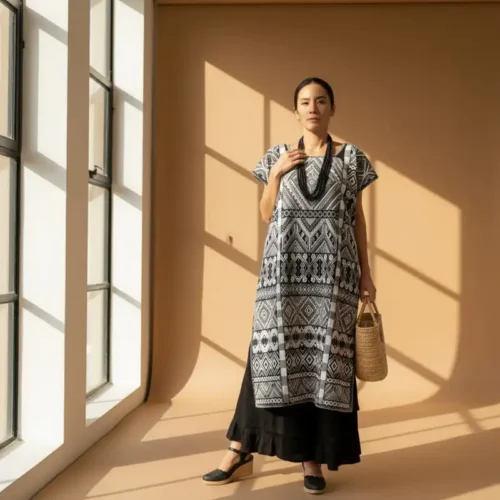 Huipil Usila negro- Unitalla