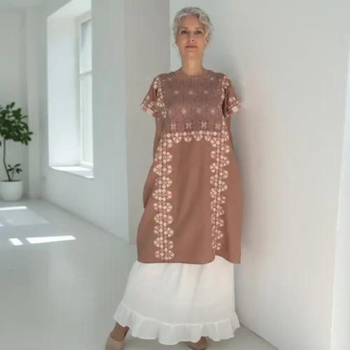 Huipil Sofía palo de rosa - XG