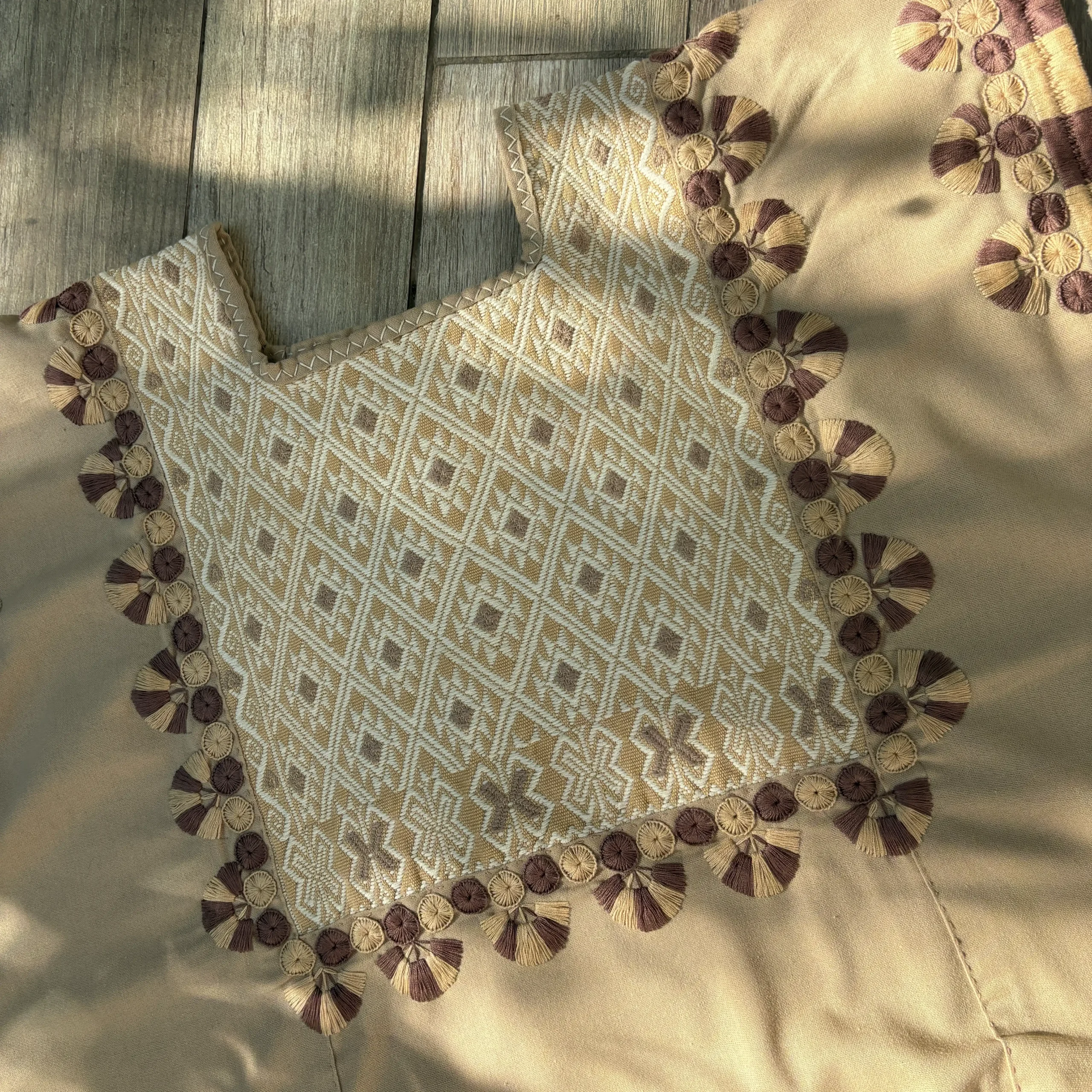 Huipil Sofía beige - XG - Imagen 4