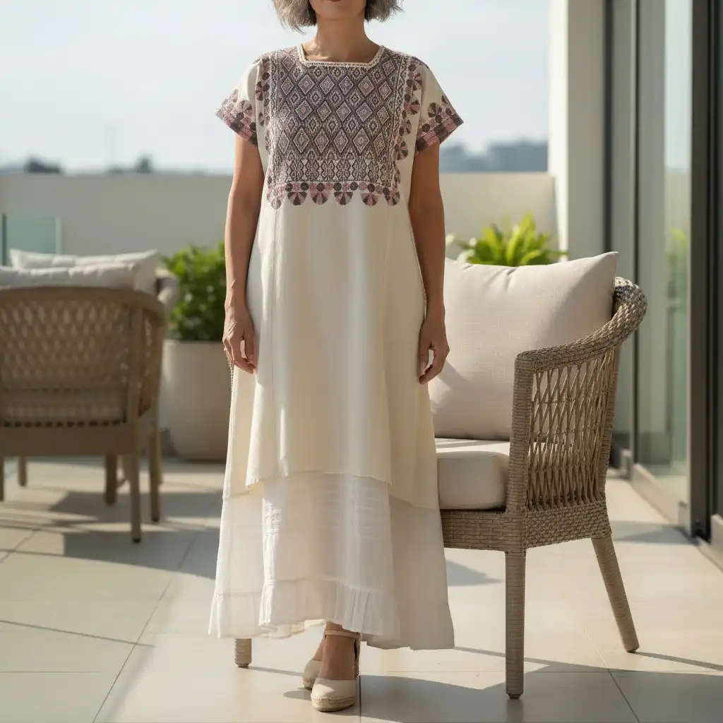 Huipil Sofía blanco - XG - Imagen 2