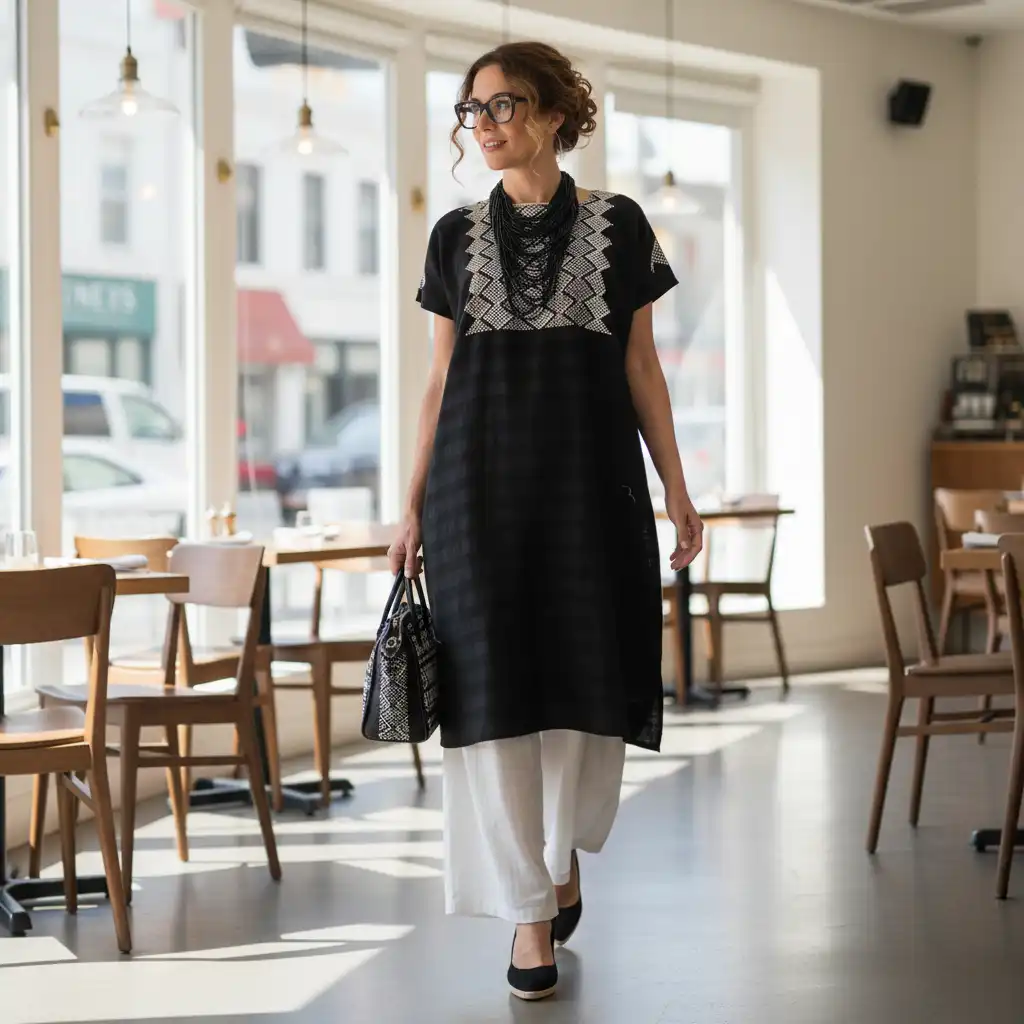 Huipil Agustina negro - G