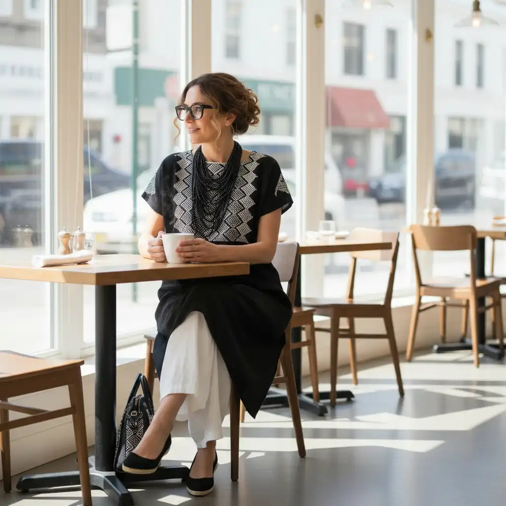 Huipil Agustina negro - G - Imagen 2