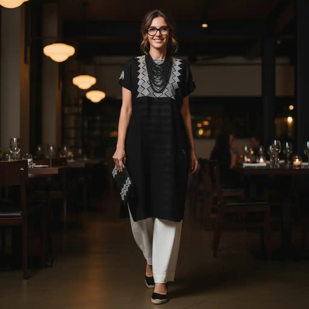 Huipil Agustina negro - G - Imagen 5