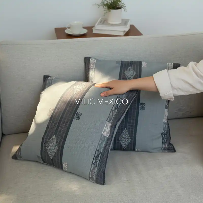 Funda cojín cenefas gris (par) - Imagen 2