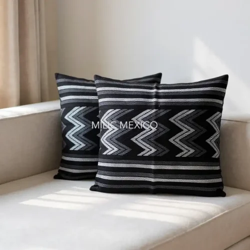 Funda Cojín Zinancantán negro (par)