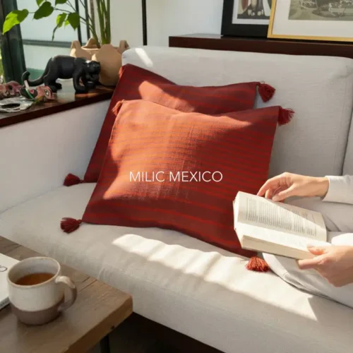 Funda Cojín Zinancantán rayado chedrón (par)