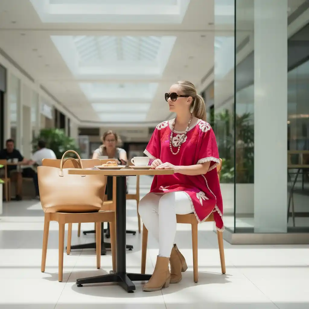 Blusón Jalapa de Díaz crochet rojo - Unitalla curvy - Imagen 2