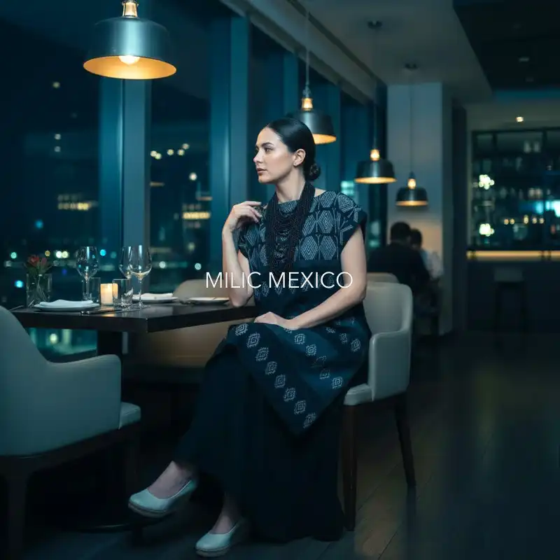 Huipil Carranza Corto negro - M - Imagen 8