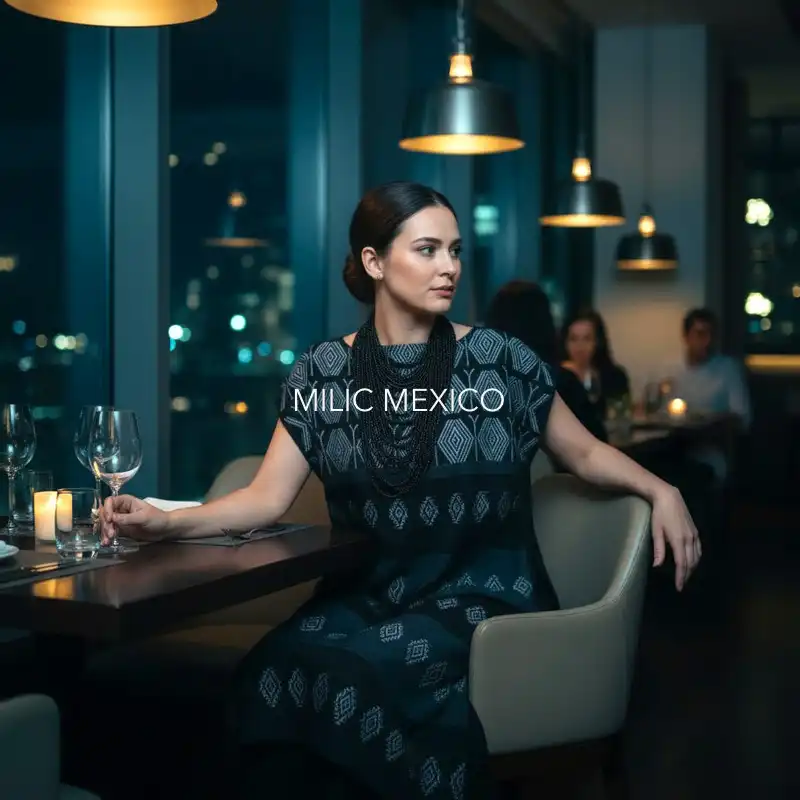 Huipil Carranza Corto negro - M - Imagen 7