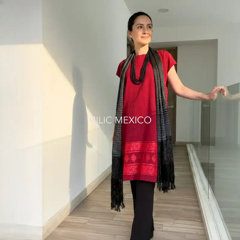 Huipil Carranza Corto rojo - G/XG/XXG