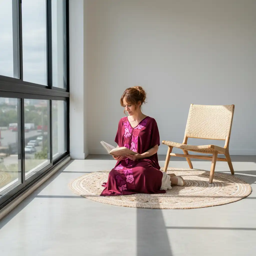 Túnica Jalapa de Díaz vino/rosa - 3XG - Imagen 4