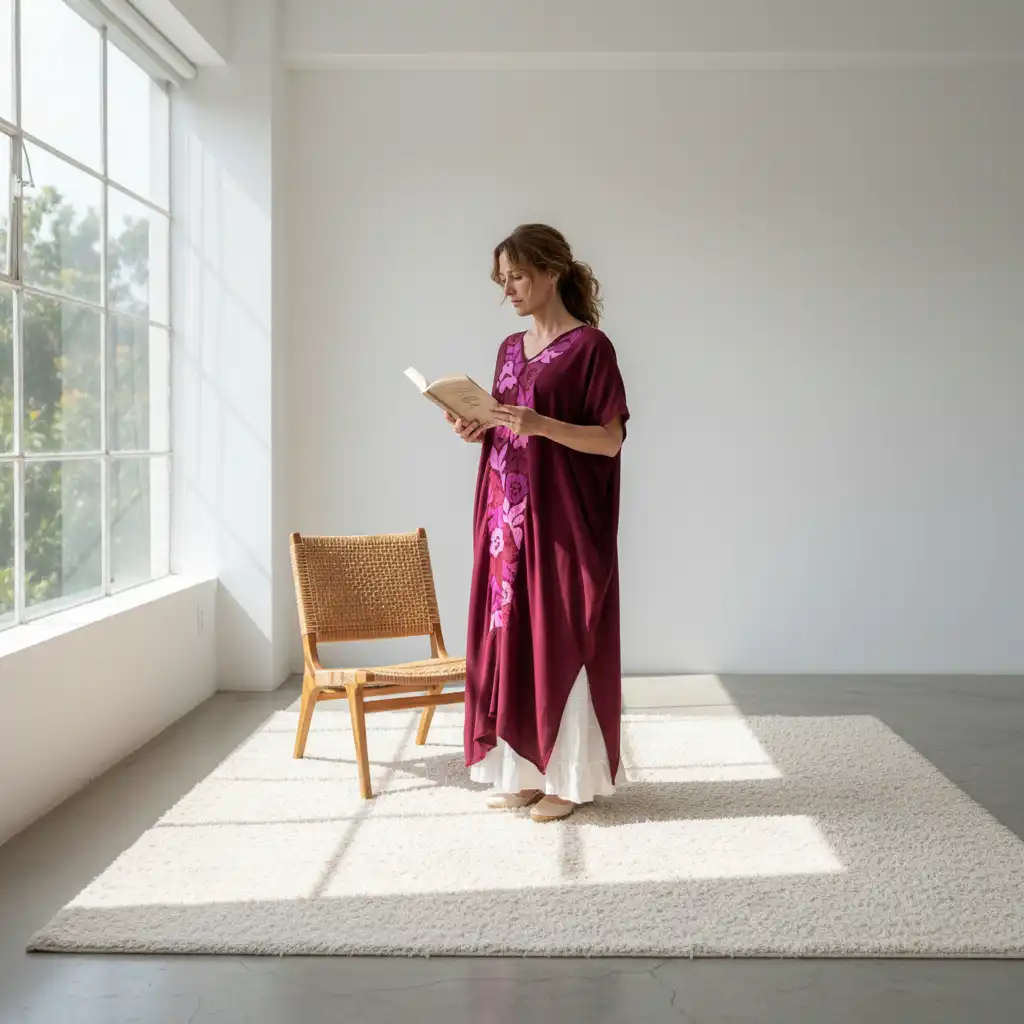 Túnica Jalapa de Díaz vino/rosa - 3XG - Imagen 3