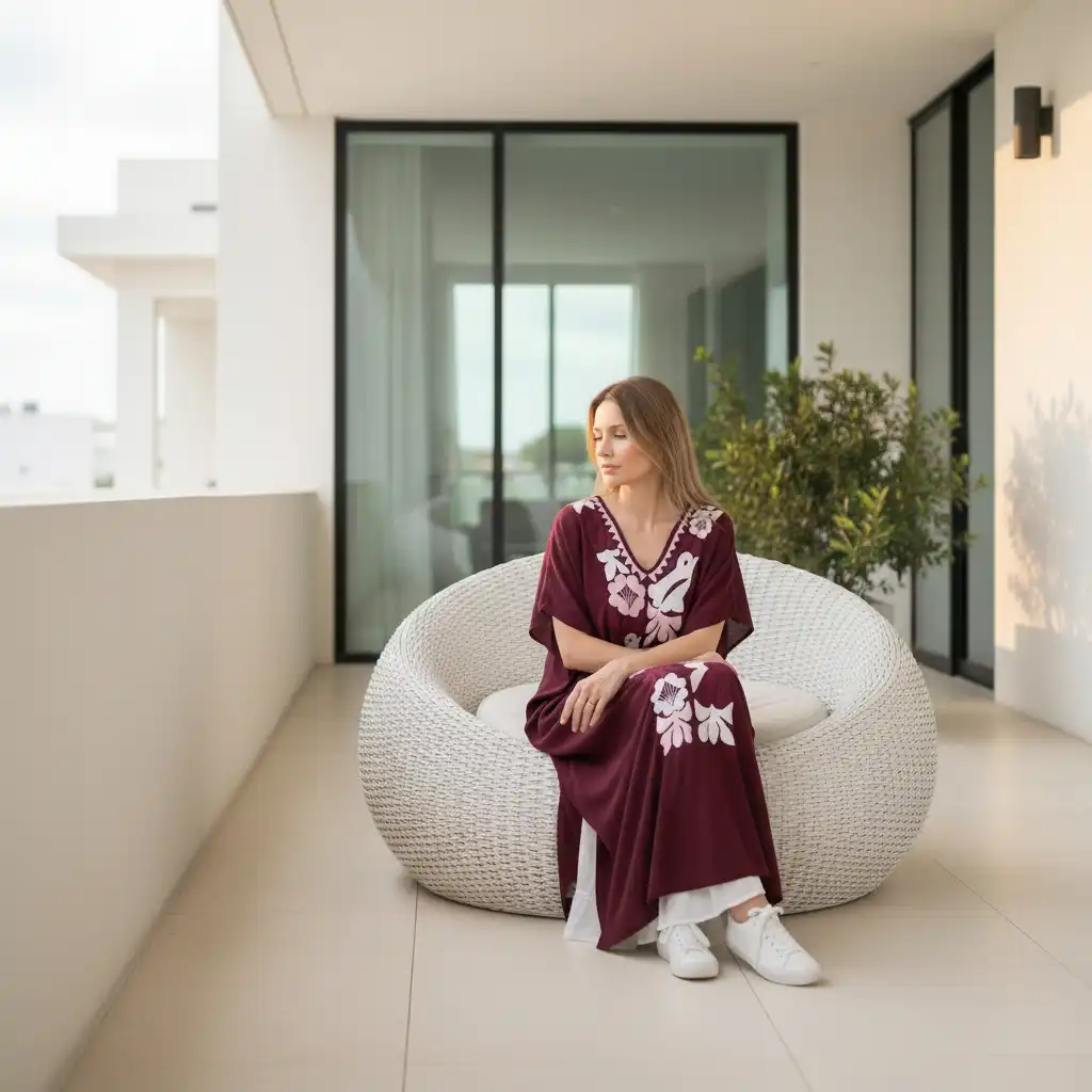 Túnica Jalapa de Díaz vino - 3XG - Imagen 2