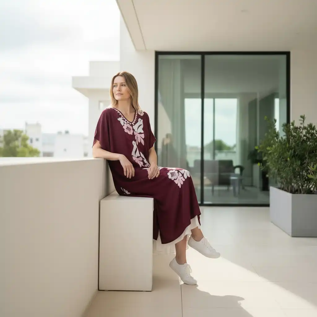 Túnica Jalapa de Díaz vino - 3XG - Imagen 3