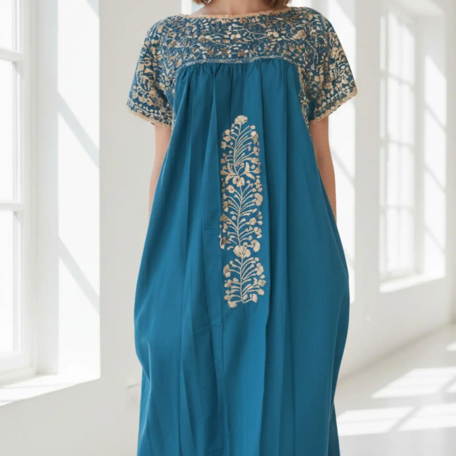 Vestido San Antonino azul con beige - G - Imagen 2