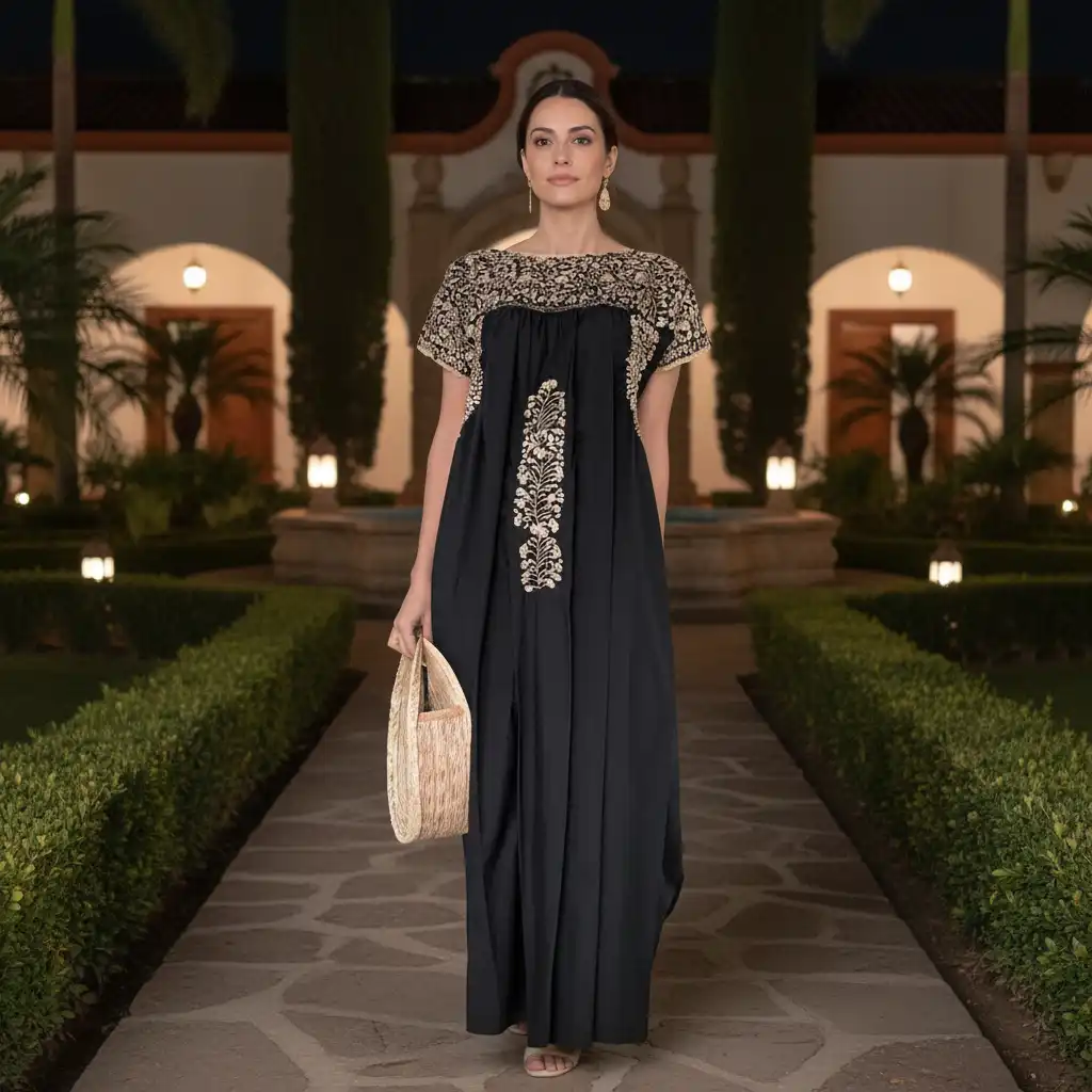 Vestido San Antonino negro con beige - G - Imagen 3