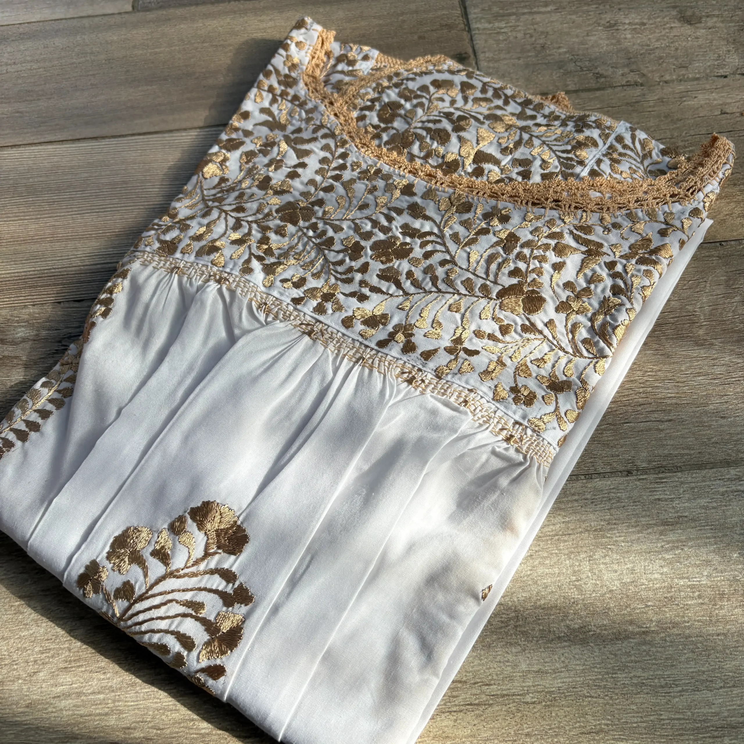 Vestido San Antonino blanco con beige - G - Imagen 4