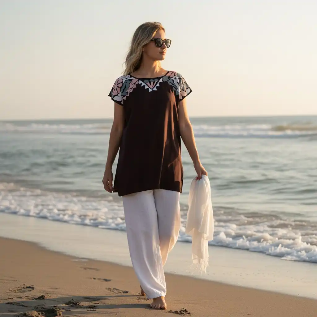 Blusa Jalapa cuello bordado negro - M - Imagen 4