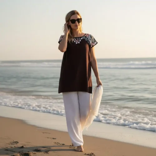 Blusa Jalapa cuello bordado negro - M