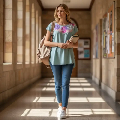 Blusa Jalapa cuello bordado menta - M