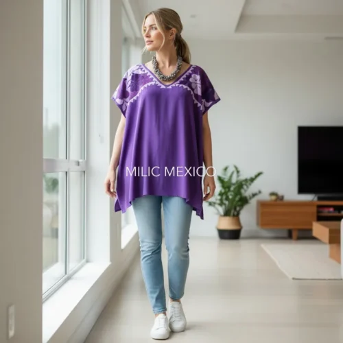 Blusón Jalapa morado - Unitalla Curvy