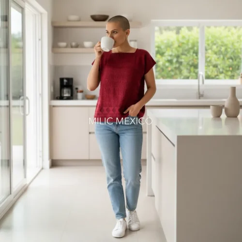 Blusa de telar Zinancantán rojo - M